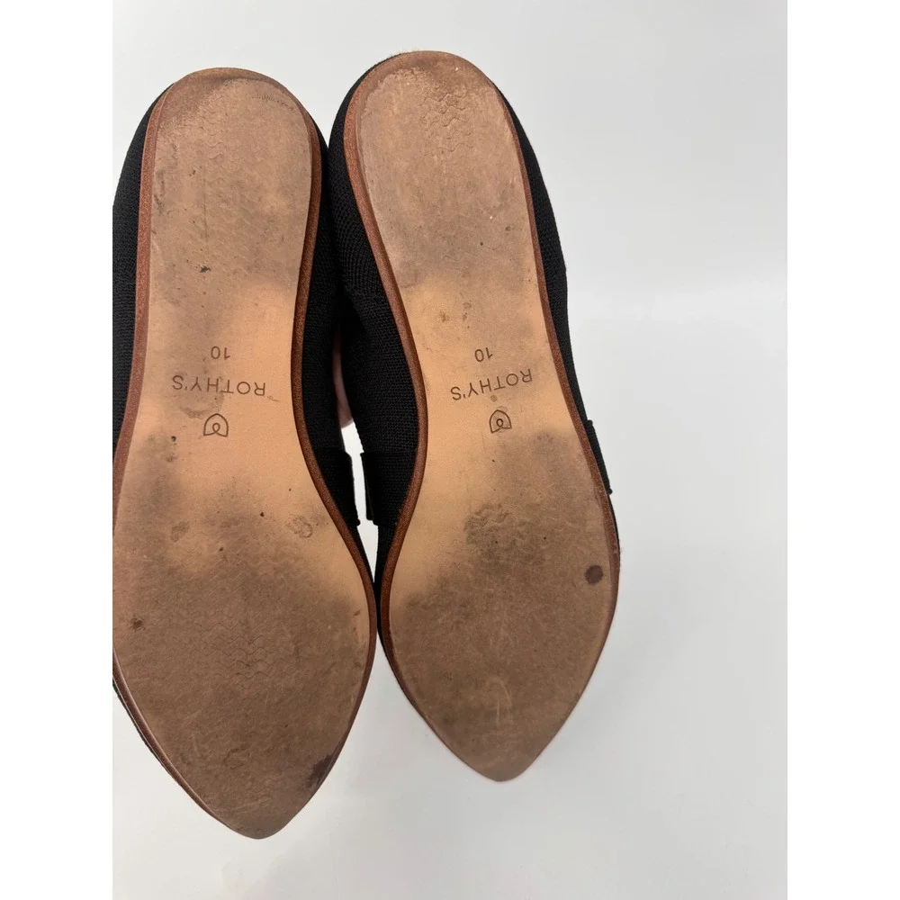 Rothy's‎ The Point Bow Flat Women 10 Black Pointed Toe Knit Shoes